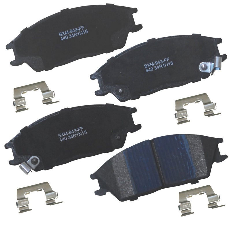 بنديكس وسادات فرامل أمامية شبه معدنية من Bendix Premium SBM440 لسيارة Dodge Verna 2006-2004، Hyundai Accent 2005-1995، Excel 1994-1989، Scoupe 1991، Scoupe 1995-1993، Stellar 1987، Mitsubishi Precis 1994-1990 - Image 1
